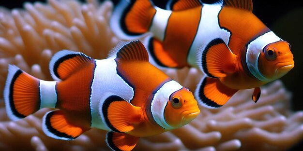 The clownfish a common and colorful addition to saltwater aquariums