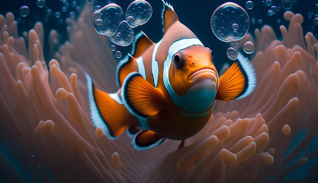 Clownfish great barrier reef nemo aquarium photography image Ai generated art