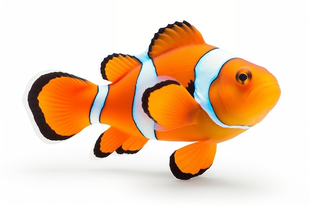 Clownfish Marine Animal Isolated on White Background Generative AI