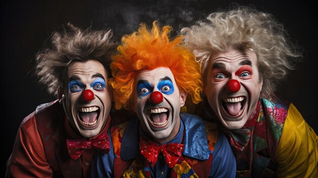 Фото Клоуны улыбаются глупые и красочные артисты