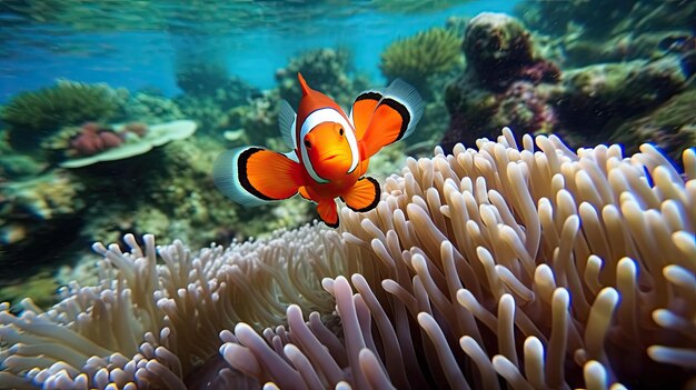 Clownvis in de oceaan gegenereerd door AI