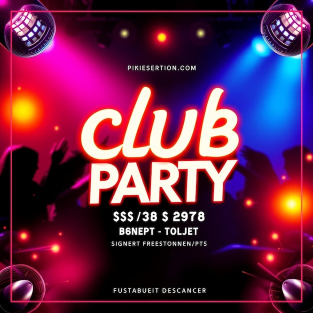 club party flyer social media post template