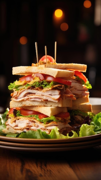 A club sandwich also called a clubhouse sandwich is a sandwich consisting of bread