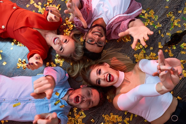 Clubbers on Floor at Party