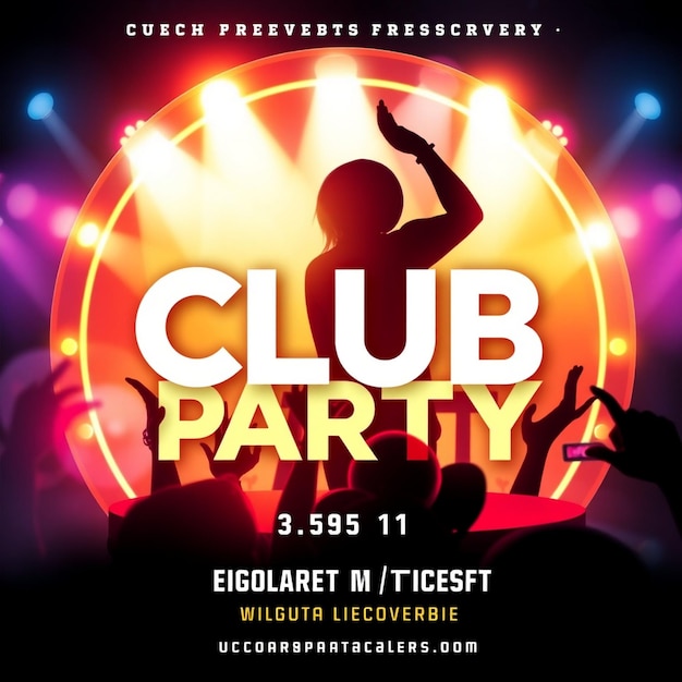 Clubfeest flyer social media post sjabloon
