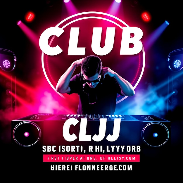 Clubfeest flyer social media post sjabloon