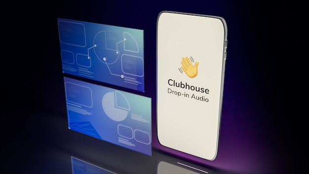 Clubhouse app for drop in audio chat application on smartphone