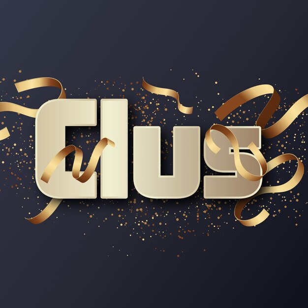 Clus Text effect Gold JPG attractive background card photo