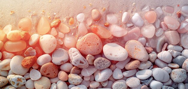 Photo cluster of beach rocks on the ground generative ai