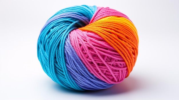 Photo a cluster of dyed thread and slender twine isolated on a plain background