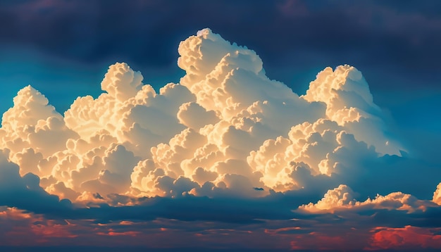 A Cluster of Gloomy Clouds Illuminated by Sunshine Embracing the Beauty of Gloomy Clouds Bathed