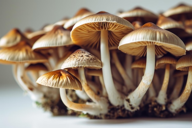 Cluster of Wild Mushrooms in Natural Setting