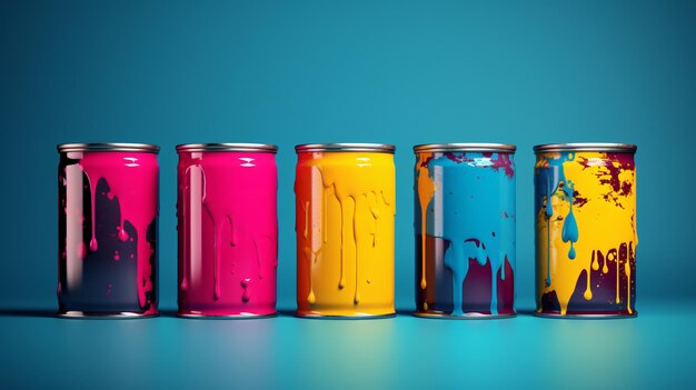 cmyk cans of paint