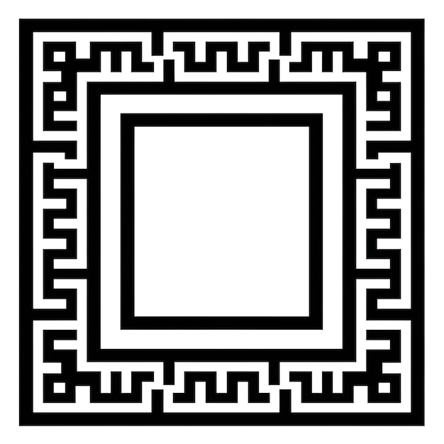 Cnc Laser Cut Greek Key Pattern Frame With Repeating Meander Motifs in a S tattoo flat outline