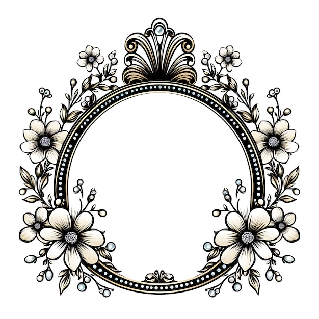 Photo cnc laser cut royal crown frame a frame designed in the shape of a royal c tattoo flat outline