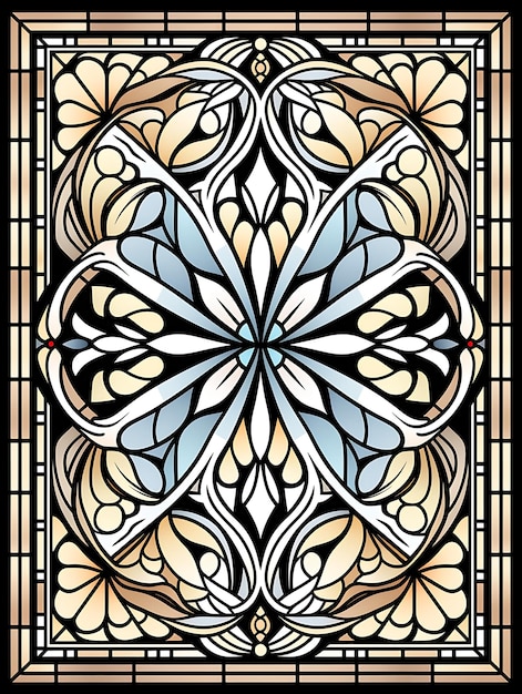 Cnc laser cut stained glass frame a frame resembling stained glass windows tattoo flat outline