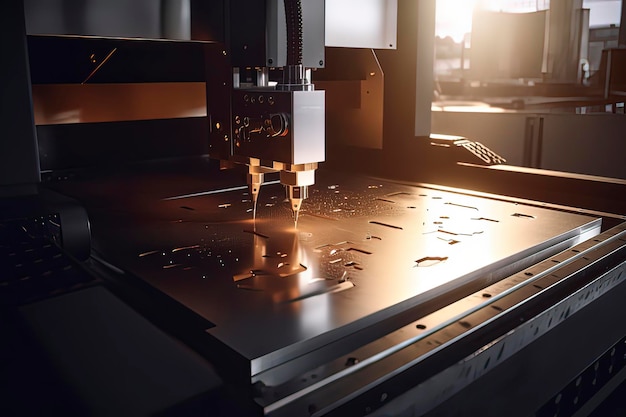 CNC Laser Cutting Machine AI technology generated image