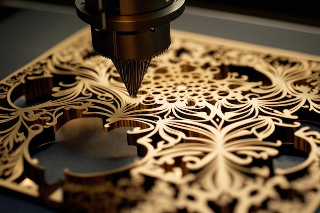 複雑な金属パターンと形状の CNC レーザー スライス