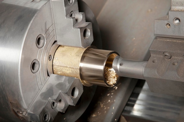Photo cnc lathe processing metalworking industry