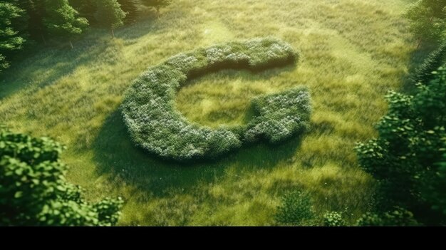 Co symbol on green grass in a forest lower carbon footprints to limit global warming and climate cha