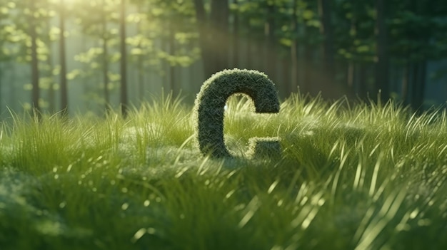 Co symbol on green grass in a forest lower carbon footprints to limit global warming and climate cha