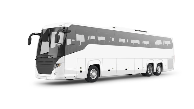 Coach bus 3D rendering isolated on white background