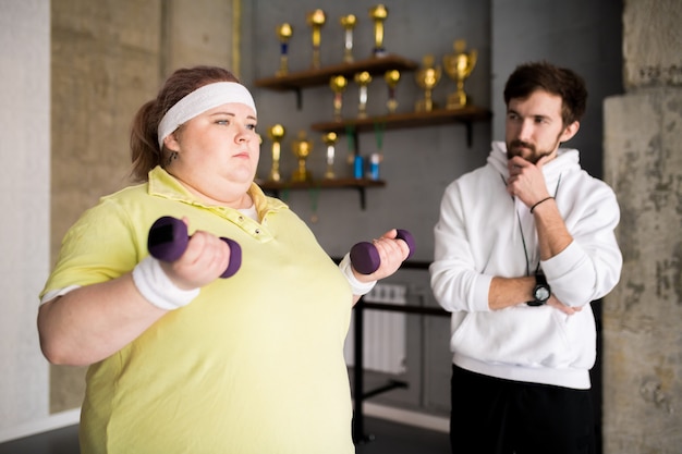 Coach Training Obese Woman