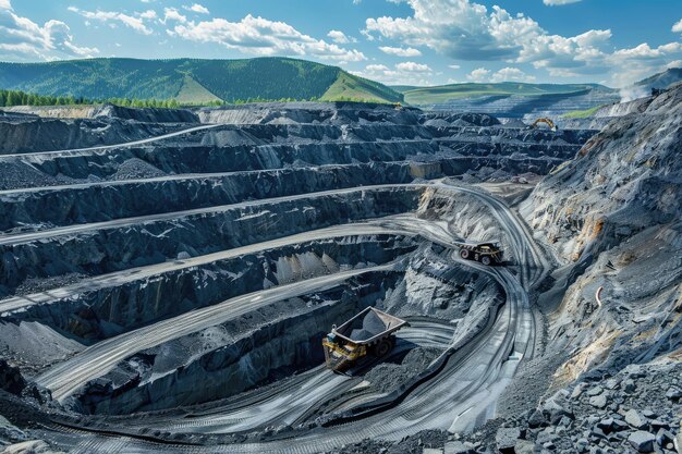 Coal Coal mining in an open pit