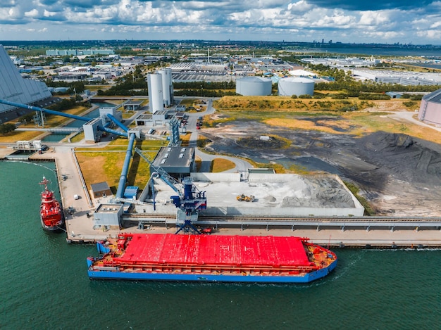 Coal factory in Copenhagen Denmark Ships bringing coal to the electrical power plant