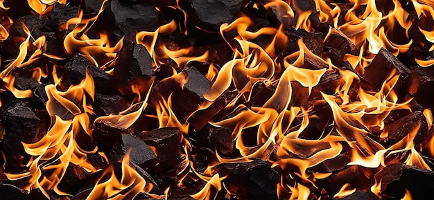 Coal on fire background