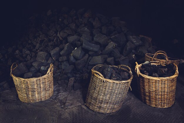 The coal mines in the steel smelter were packed in stock  