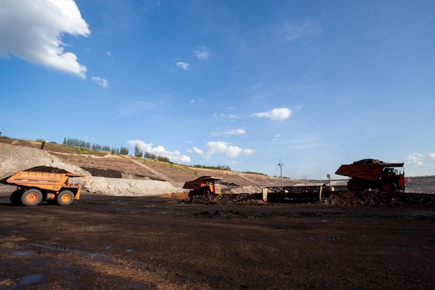 Coal mining The truck transporting coal Thailand