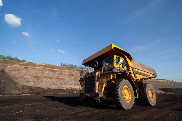 Coal mining The truck transporting coal Thailand