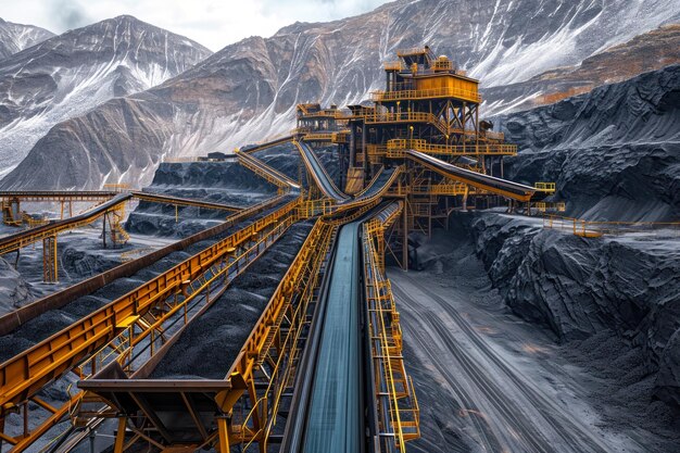 Coal quarry coal mining and transportation