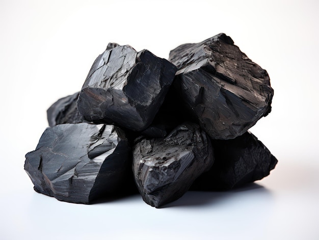 Coal on White Background