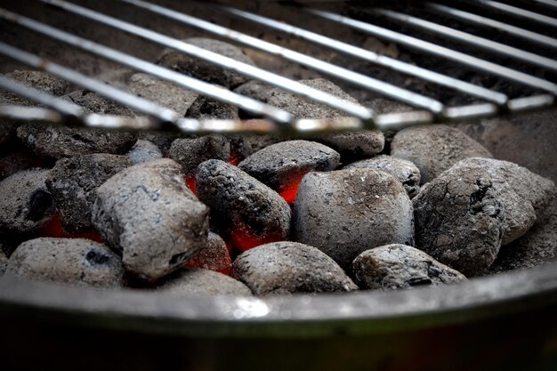 Foto carboni al barbecue