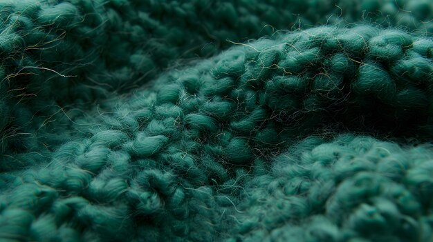 Photo coarse dark green woolen fabric sheep with long durable coarsefiber wool especially generative ai