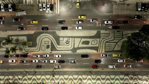 Coast Avenue op het strand van Copacabana in Rio de Janeiro, Brazilië