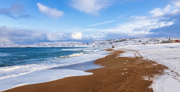 Barents 바다, Teriberka, 러시아의 해안