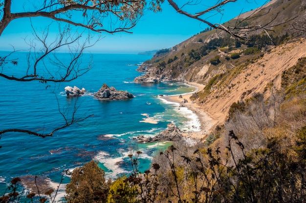 The coast next to Cascade Mcway and its beautiful coves California United States