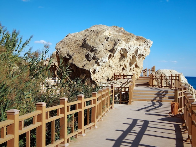 Coast of the Caspian Sea Rock trail Kazakhstan Aktau city 08 September 2019 year