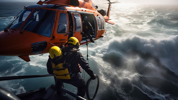 Photo coast guard rescue helicopter