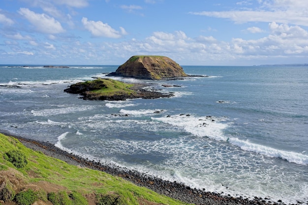 The coast of the island of new zealand