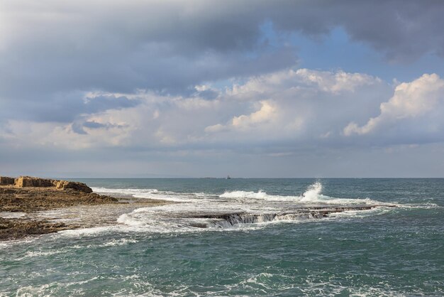 Coast of the mediterranean sea in the north of Israel