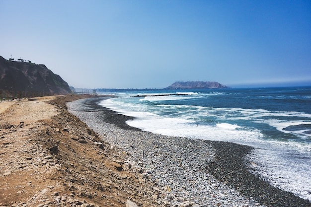 The coast of the Pacific Ocean Lima Peru