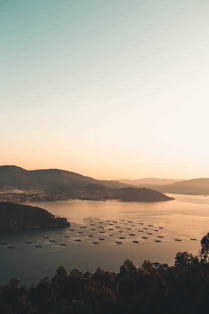 The coast during the sunrise