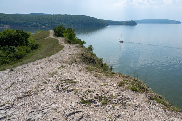 Coast of the Volga River near the town of Zhigulevsk. Zhiguli mountains. Samarskaya Luka.