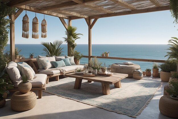 Coastal Boho Outdoor Patio