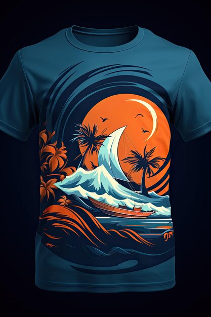 Coastal Design Профессиональный вектор дизайна футболки