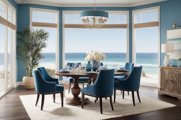 Coastal Dining Room Beachfront Elegance and Ocean Views